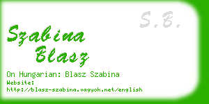 szabina blasz business card